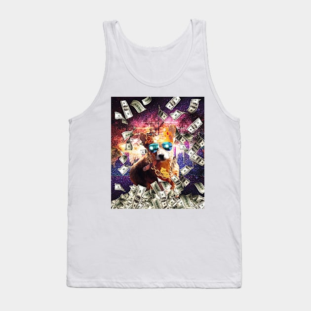 Bling Money Corgi Dog Thug Tank Top by Random Galaxy